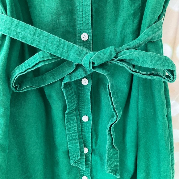 Boden Green Button Down Linen Blend Dress - Picture 5 of 9